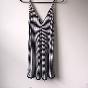 Audrey 3+1 Striped Dress with Fringe Ball Trim
